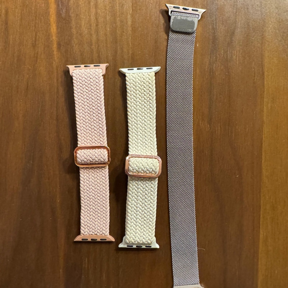 Apple Braided Solo Loop Bands - Pink, Cream, Gray ya